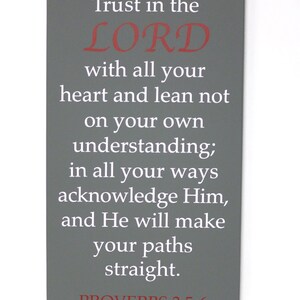 Custom Sign TRUST in the Lord, with all of your heart... large wood sign, Bible verse, scripture sign, subway image 2