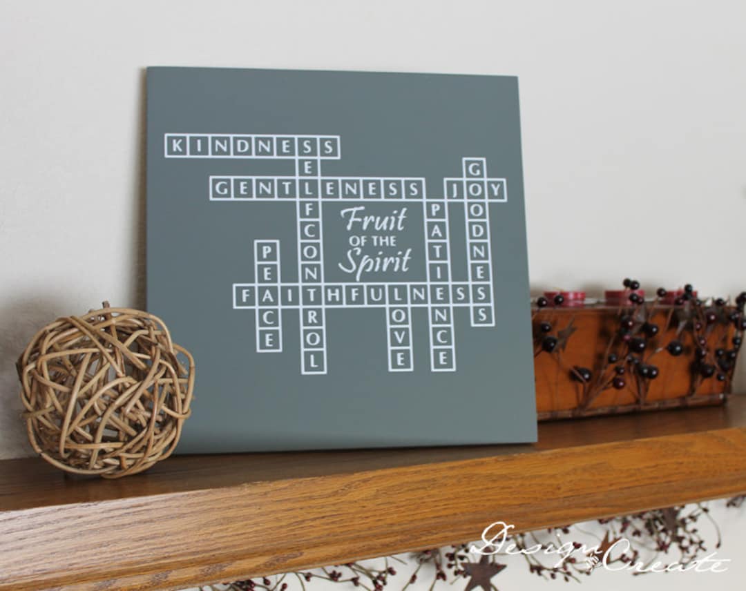 Wood Sign Fruits of the Spirit Crossword Wood Sign Custom Etsy