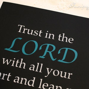Custom Sign TRUST in the Lord, with all of your heart... large wood sign, Bible verse, scripture sign, subway image 3