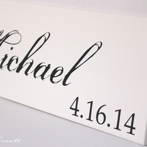Personalized nursery sign BABY NAME and BIRTHDATE Wooden Sign Custom Made gift, nursery wood sign, baby name sign image 2