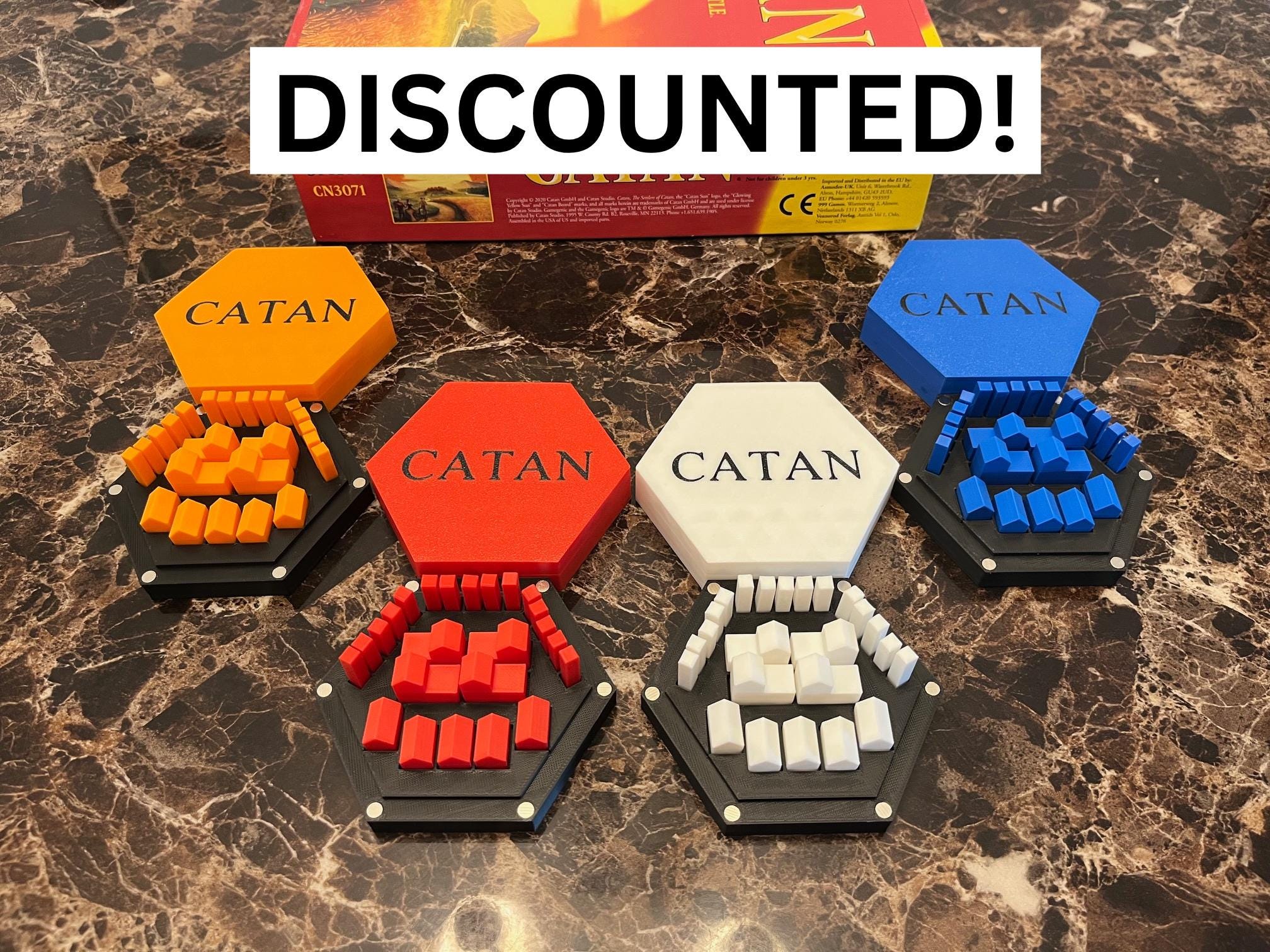 CASE COSMETIC DEFECT: Premium Magnetic Storage Case for Catan Game Pieces – Travel-Ready Organizer