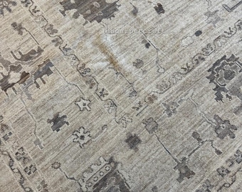 Neutral Beige Soft Teppich, Traditioneller Abstrakter Blumenteppich, 8x10, 9x12, 10x14, 12x15, Für Wohnzimmer Teppich, Benutzerdefinierter Teppich im türkischen Stil.