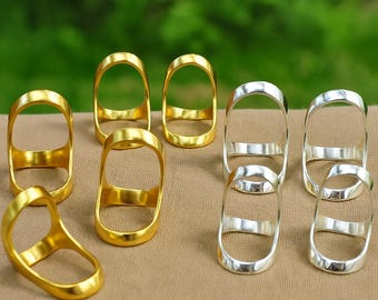 スワン スプリント リング – 槌目加工 925 スターリングシルバー 調節