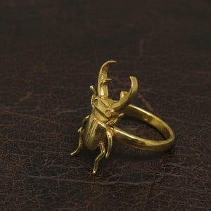 Brass Stag Beetle Ring: Gothic Insect Jewelry for Nature Lovers- Nature Inspired Gift for Her - Entomologist Gift- Solid Brass Artisan Ring