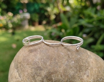 Sterling Silver Buddy Splint Ring, Double Finger Arthritis Support, EDS Joint Stabilizer, Two Finger Lateral Splint Ring Jewelry for Her