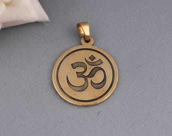 Handgemaakte koperen om-hangerketting, spirituele aum-symbool bedel, heilige hindoe-yoga-sieraden, meditatieve mantra-zegelmunt, cadeau voor hem en haar