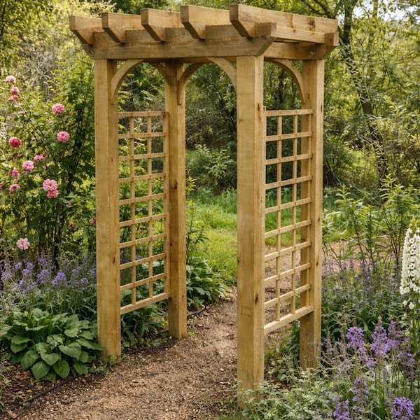 Pergola de jardin en forme d'arche faite main