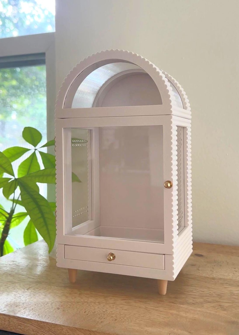 Terrário arqueado para aranhas-saltadoras | Porta frontal magnética e gaveta deslizante | Tampo removível opcional imagem 12