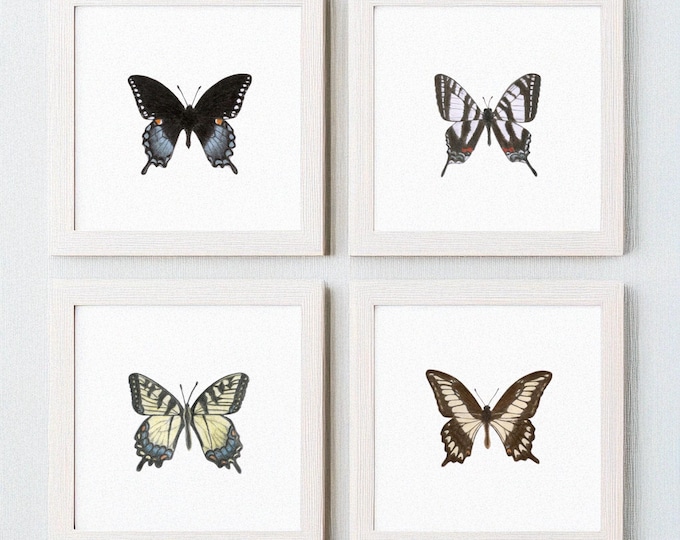 Featured listing image: Set of 4 Swallowtail Butterfly Prints