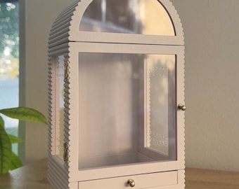 Gabbia per ragni saltatori ad arco / Porta frontale magnetica e cassetto estraibile / Habitat per ragni in stile mobiletto scanalato
