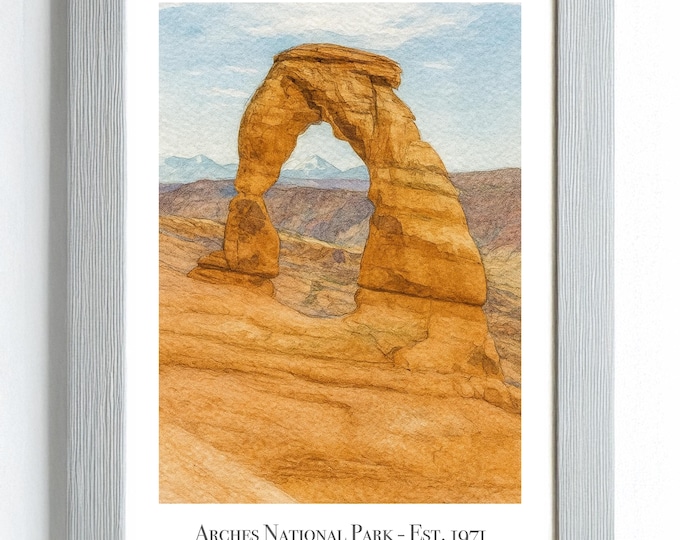 Featured listing image: Arches National Park Watercolor Print