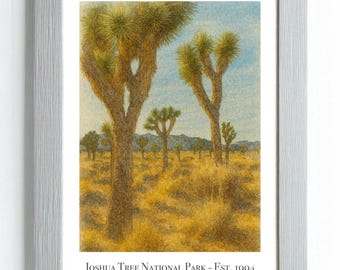 Joshua Tree Nationalpark Aquarell Druck