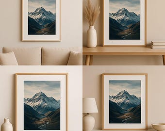 Mountain Wall Art Printable – Digital Download Nature Landscape Poster – Modern Home Decor – Minimalist Boho Wall Print