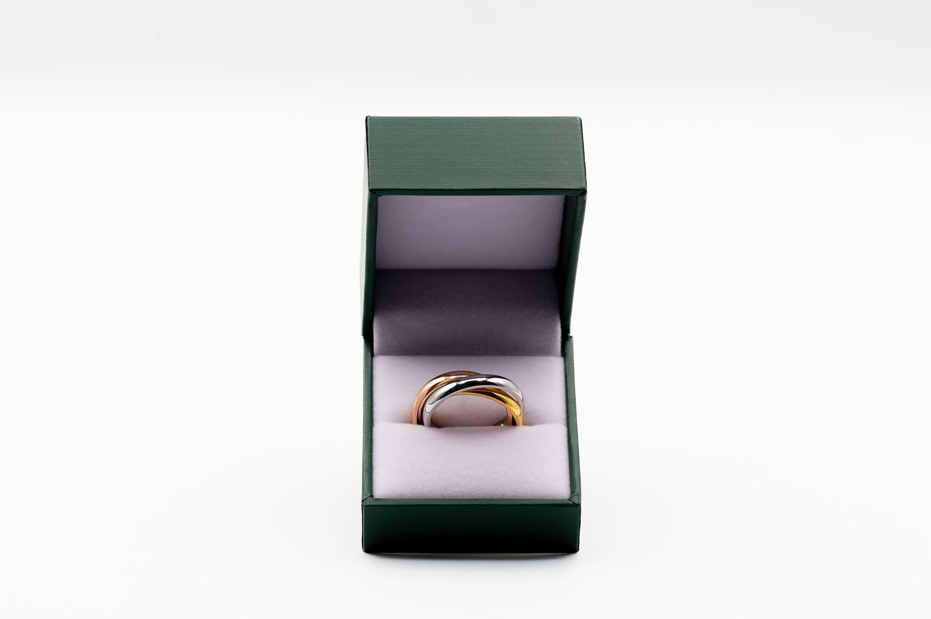 アクセサリー vintage trinity ring dead stock Vintage Trinity Ring, Cartier Style Trinity Ring, 18k Gold
