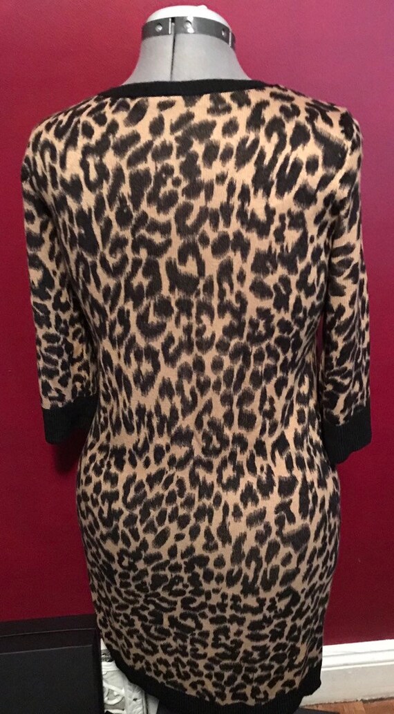 Leopard Sweater Knit Retro Dress, Rockabilly Leop… - image 3