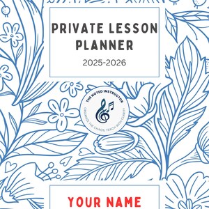 Private Lesson Planner - Blue Flower Background