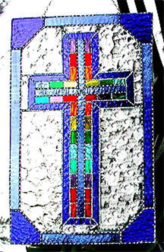 STAINED GLASS CROSS Suncatcher Christian Gift Cross Sun Etsy