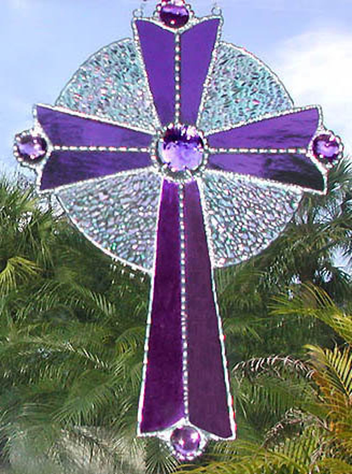 Stained Glass Cross Suncatcher Christian Cross SunCatcher Etsy