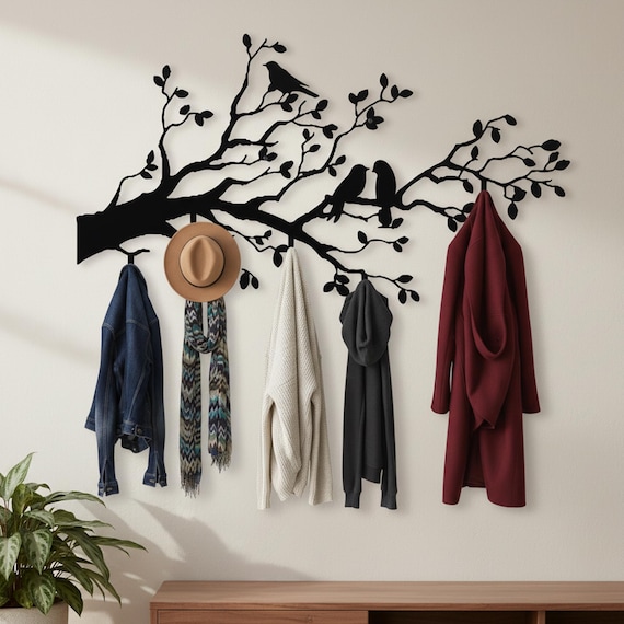 Tree Branch Coat Rack,Bird Metal Wall Hook,Tree Metal Coat Hook,Bird Decor Coat Hook,Rustic Tree Coat Hook,Tree Branch Hook,Decorative Rack