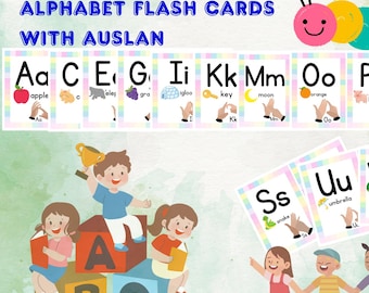AUSLAN Alphabet Flash Cards: Australian Sign Language Learning