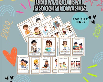 Behavior Prompt Cards: Classroom Visuals for Positive Support (Printable PDF File)