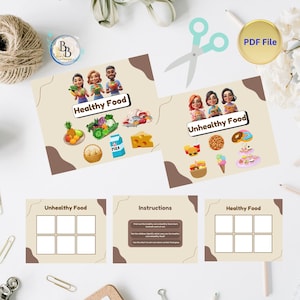 Healthy vs Unhealthy Food Printable | Kids Nutrition Activity | Educational Sorting Game