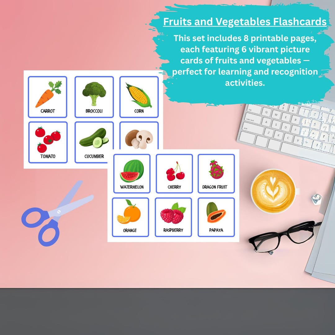Fruits and Vegetables Flashcards Printable | Kids Learning Cards ...