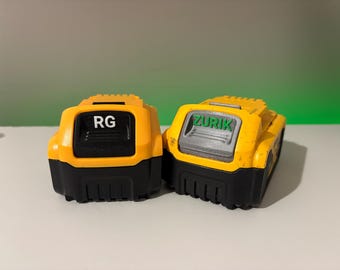 DeWalt Battery Button | Custom Tool Label | 20V Max / 18V XR XR | Embossed Name or Initials