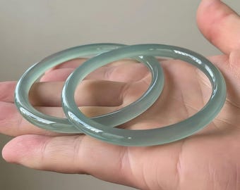 高品質 48-72 mm 翡翠 グリーン ブラックスポット YingMart バングル