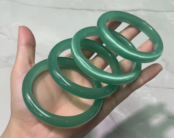 Natural Green Jade Bangle Bracelet • Women's Jadeite Jewelry