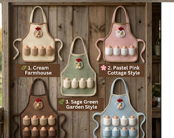 Bauernhaus Ei Schürze Crochet Pattern Bundle (5 Styles) | Tasche Eierhalter Schürze | Anfängerfreundliches PDF | Rustikale Gehöft Eiersammlung