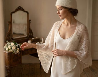 Häkelspitze-Schal Muster PDF | Türkisch Angora Braut Cape, Diamant Spitze Hochzeit Wrap, Cloche Hat Muster, sofortiger digitaler Download