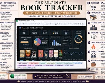 Der ultimative Book Tracker für Google Sheets | Lesetagebuch | Digitale Bibliothek | Buchbesprechung und TBR Tracker | Leseplan