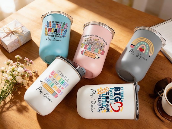 Personalized Teacher Tumbler 10oz, Custom Name Coffee Cup, Thank You Gifts, Teacher Appreciation Gift