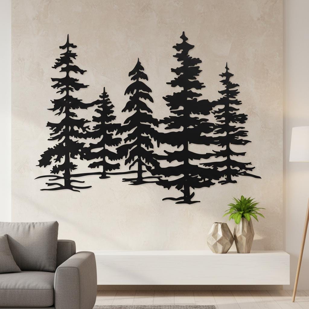 Rustic Tree Signs Rustic Forest Wall Sign,metal Tree Sign,modern Tree Wall Art,tree Wall ...