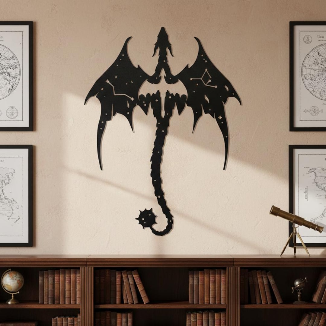 Flying Dragon Wall Decor,dragon Wall Art Decor,metal Fantasy Dragon ...