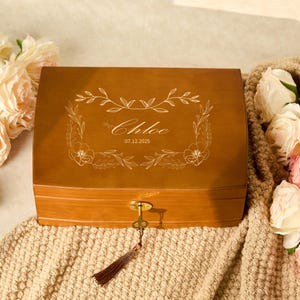 Boîte à bijoux en bois personnalisée pour femme - Grande boîte à bijoux vintage avec cadenas, cadeau de mariage/fête des mères/Noël