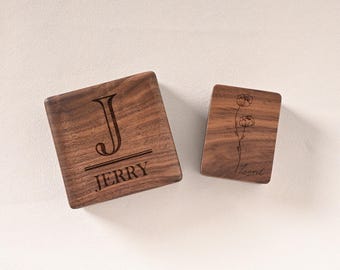 Personalized Necklace Box for Her - Engraved Wooden Case, Birth Flower Gift. Mother's Day Keepsake, Jewelry Storage with Anniversary Gift