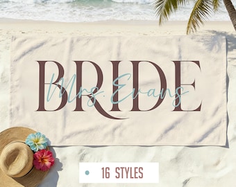 Personalized Fashion Bride's Party Beach Towel,Custom Name Bath Towel,Beach Lover Towel,Pool Party Gift,A Gift for the Bride