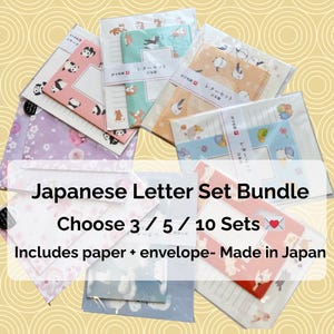 Conjunto de Letras Japonesas – Animais Fofos e Motivos Tradicionais | Papelaria Variada do Japão | Escolha 3/5/10 Conjuntos