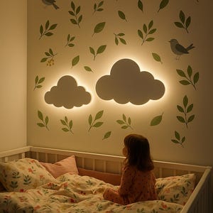 Cloud Night Light – Soft LED Wall Lamp for Nursery & Kids Room | Baby Room Decor | Cloud Shape Nightlight | Baby Shower Gift