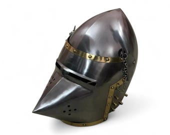 Stahl Mittelalter Schweine Gesicht Beckenhaube - Reproduktion Rüstung Kopfbedeckung