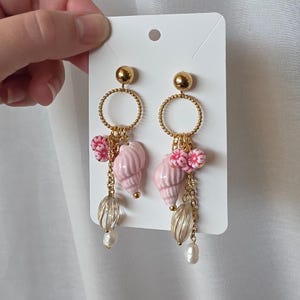 Earrings, shell pendants, drop earrings, summer jewelry, sea, beach, fashion jewelry, jewelry gift, charms