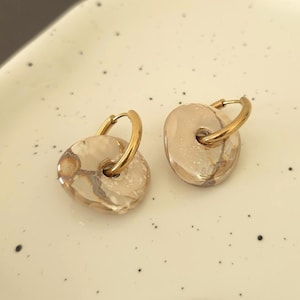 Earrings, Greek beads, hoop earrings, ceramic beads, stainless steel, 6 unique colors, fashion jewelry, jewelry gift