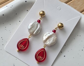 Earrings, Dangle Earrings, Gift Earrings, Elegant Earrings, Freshwater Pearl, Fashion Jewelry