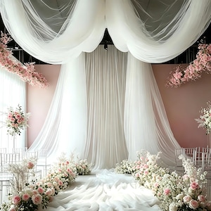 Extra Large Tulle Fabric Roll, Wedding Arch Draping, Sheer Backdrop Curtain, Party Decor, Ceremony Aisle Runner, Bridal Shower Decor
