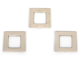 Bouton de tiroir de meuble fait main et poignée de pierre gemme de quartz blanc carrée