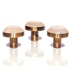 Handmade cabinet drawer knob and pull of rose quartz gemstone taper round