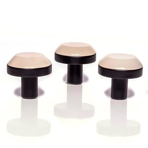 Handmade cabinet drawer knob and pull of rose quartz gemstone taper round