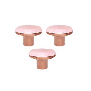 Pomello per mobile in quarzo rosa / Pomello per cassetto in ottone oro rosa